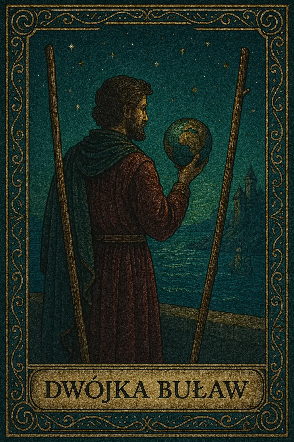 karta Dwójka Buław tarot symbolika — planowanie i wizja przyszłości