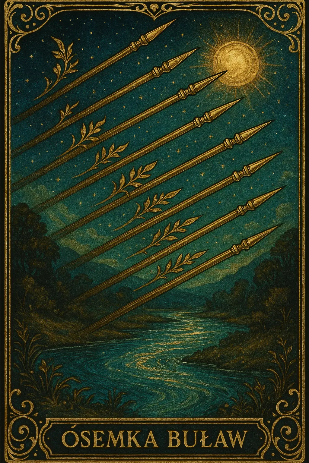 karta Ósemka Buław tarot symbolika — szybkie działanie i energia w ruchu