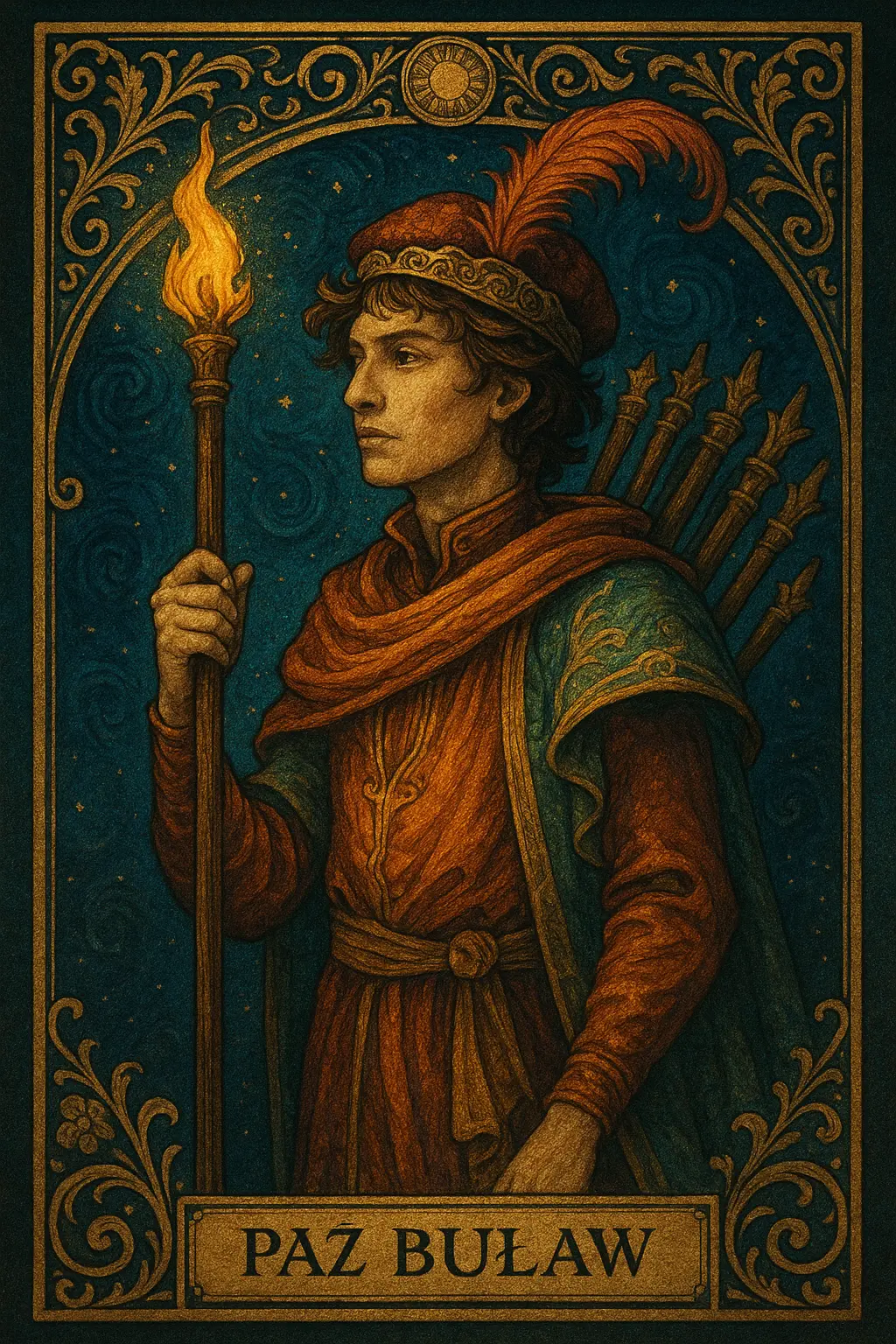 karta Paź Buław tarot symbolika — entuzjazm i twórcza inicjatywa