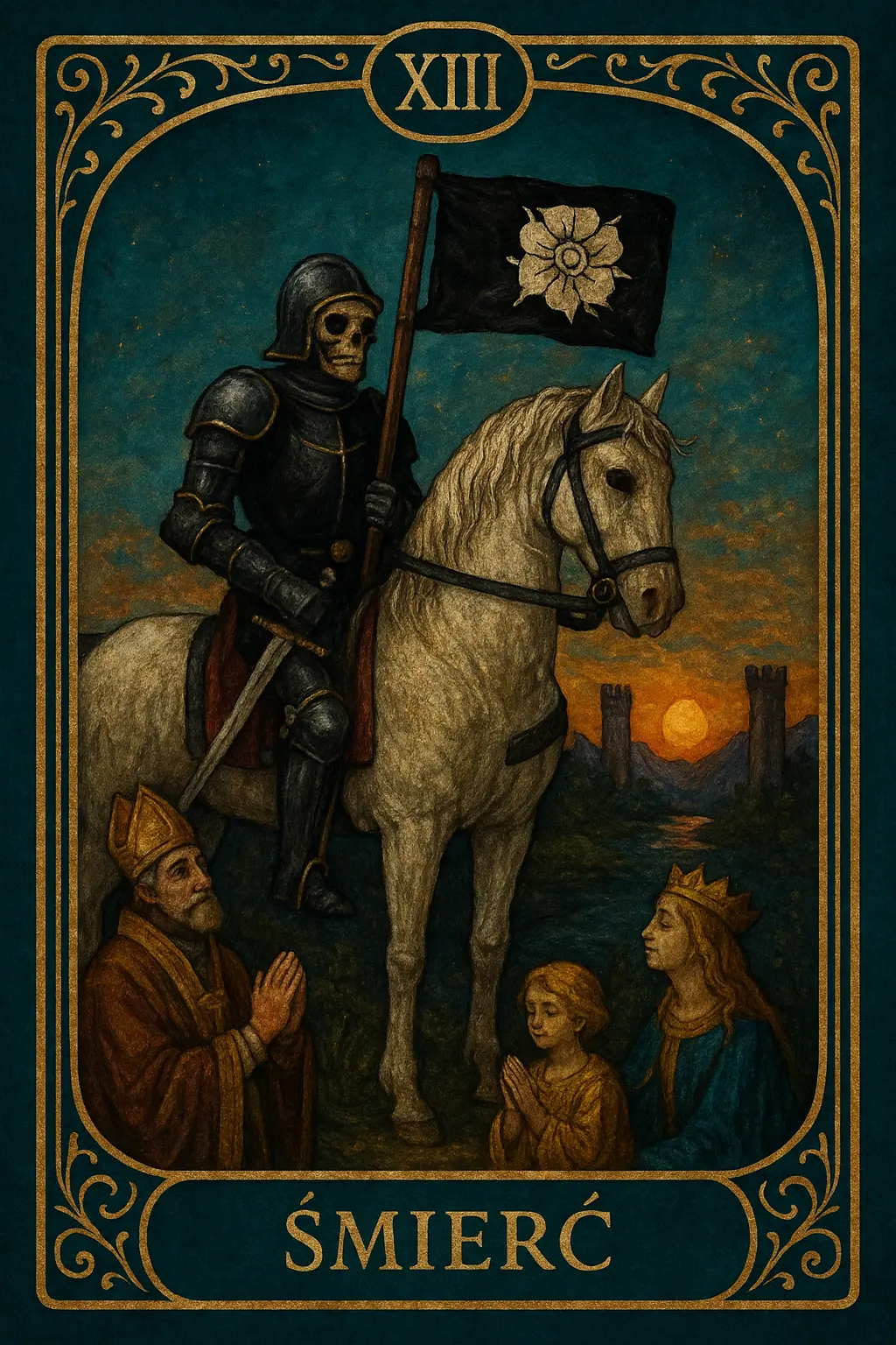 karta Śmierć tarot symbolika — biały koń i transformacja