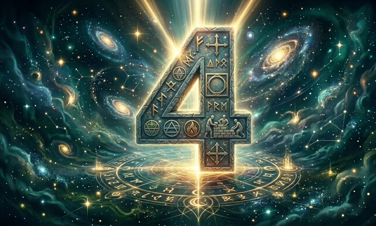 numerologiczna 4 symbolika — czwórka jako Saturn i Cesarz w Tarocie