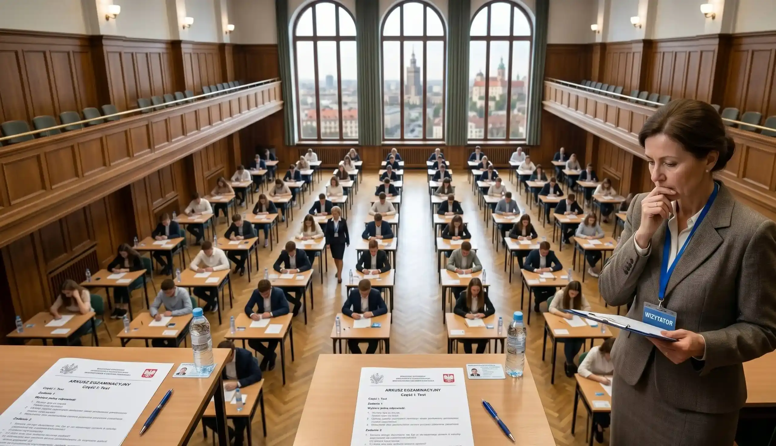sen o egzaminie symbolika sprawdzianu — sala, kartka i moment oceny