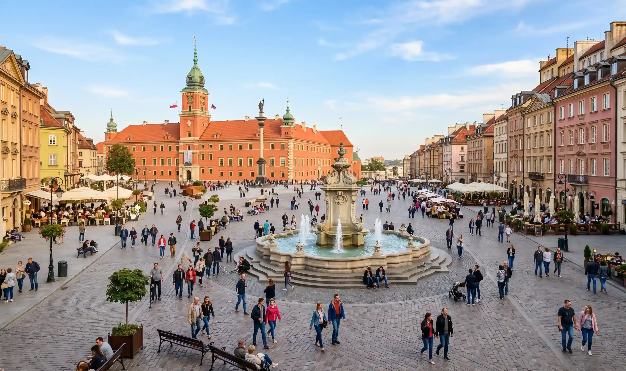 sen o placu symbolika — otwarta przestrzeń, gdzie schodzą się drogi